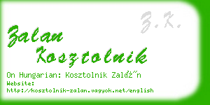 zalan kosztolnik business card